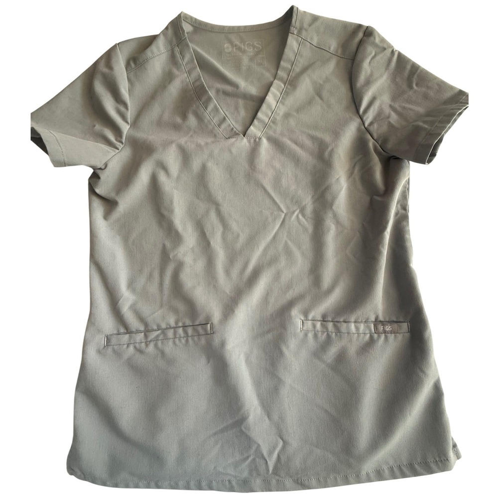 FIGS Womens Scrub Top Technical Collection Gray Size XS Medical Nurse V Neck